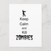Zombie Gift Keep Calm en Kill Zombies Briefkaart (Voorkant)