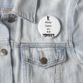 Zombie Gift Keep Calm en Kill Zombies Ronde Button 5,7 Cm (In situ)