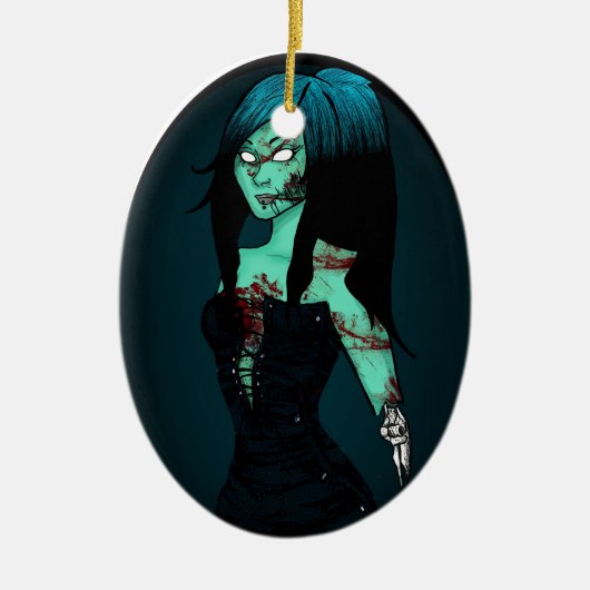 Zombie Girl in Corset Ornament (Voorkant)