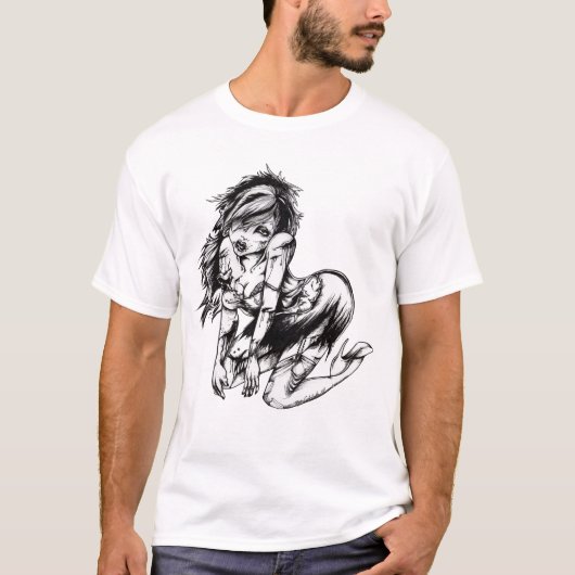 zombie girl voor mannen t-shirt (Voorkant)