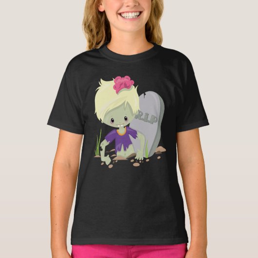 Zombie Girls' Hanes TAGLESS® T-Shirt (Voorkant)