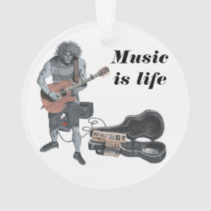 Zombie Gitaar Muzikant Fantasy Acryl Ornament