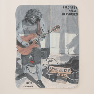 Zombie Gitaar Muzikant Fantasy Art Sherpa Blanket Deken
