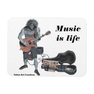Zombie Gitaar Muzikant Life Koelkast Magneet