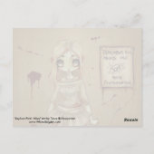 Zombie gosse fille mignonne carte postale undead g (Dos)