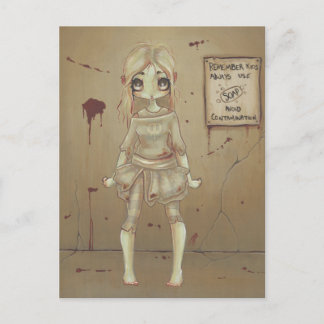 Zombie gosse fille mignonne carte postale undead g