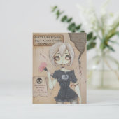 Zombie goth fille mignonne carte postale cerveau m (Debout devant)