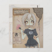Zombie goth fille mignonne carte postale cerveau m (Devant / Derrière)
