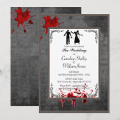 Zombie Gothic Elegant Huwelijksuitnodiging Kaart (Voorkant / Achterkant)