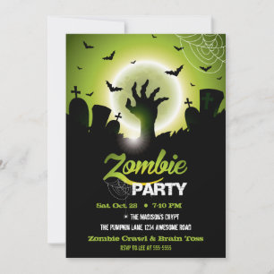 Zombie Graveyard Groene Halloween Kaart