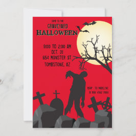 Zombie Graveyard Halloween Party Cemetary Kaart