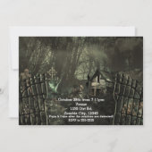 Zombie Graveyard Verjaardagsfeestje Uitnodigingen (Achterkant)