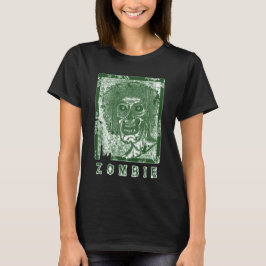 Zombie-Groen Wit versteld T-shirt