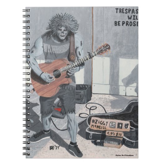 Zombie Guitar Musician Spiral Notitieboek (Voorkant)