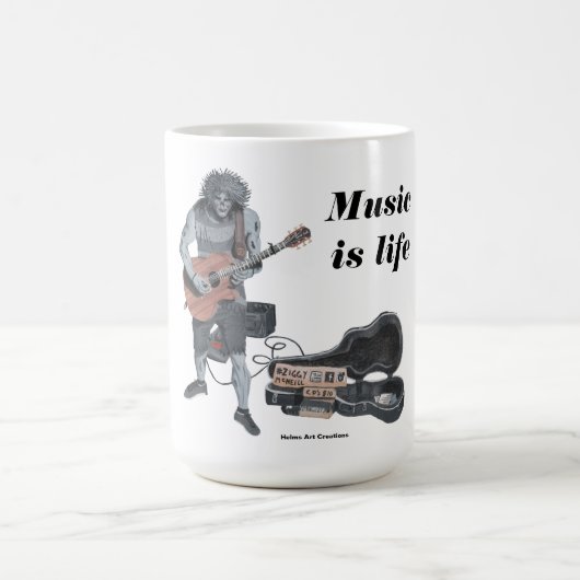 Zombie Guitare Musicien Café Mug (Centre)