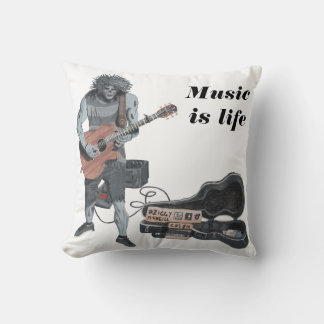 Zombie Guitare Musicien Coussin de vie