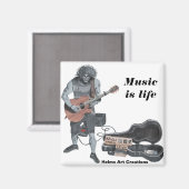 Zombie Guitare Musicien Vie Magnet (Recto/Verso)