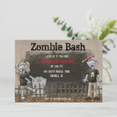 Zombie Halloween-feest uitnodiging (Staand voorkant)