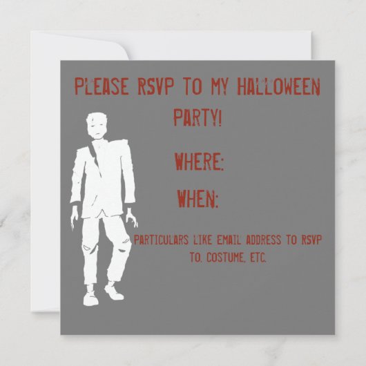 ZOMBIE HALLOWEEN INVITATION par (Dos)
