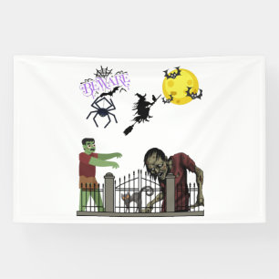 Zombie Halloween Land 4x6 Vinyl Banier Spandoek