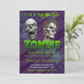 Zombie Halloween Party Kaart (Staand voorkant)