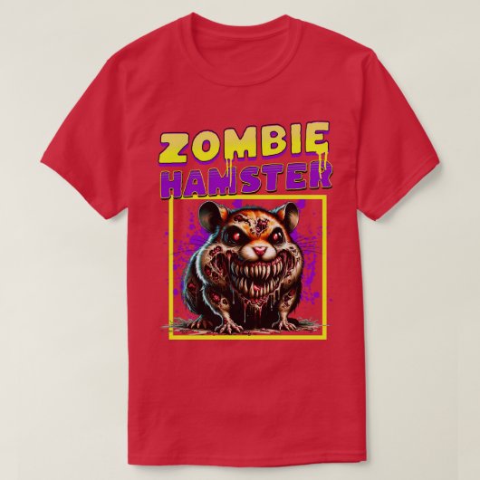 Zombie Hamster grappig T-shirt (Design voorkant)