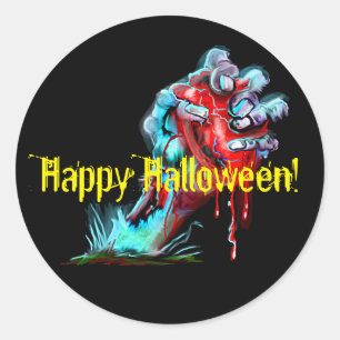 Zombie Hand bloedend hart Sticker