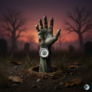 Zombie Hand Breaking Through Ground  2025 Horloge