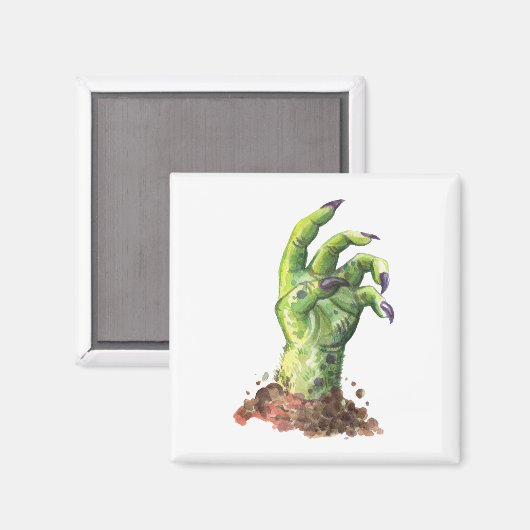 Zombie-hand die uit de grond steekt magneet (Voorkant / Achterkant)