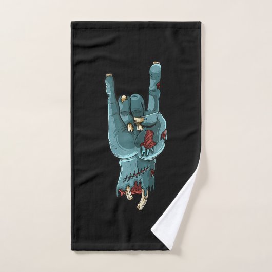 Zombie Hand Funny Halloween Rocker Rock Easy Handdoek (Handdoek)