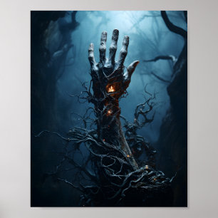 Zombie Hand komt uit Grave Enge Halloween Poster