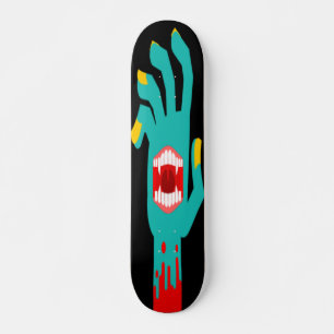 Zombie Hand met Mouth Vector Illustratie Skateboard