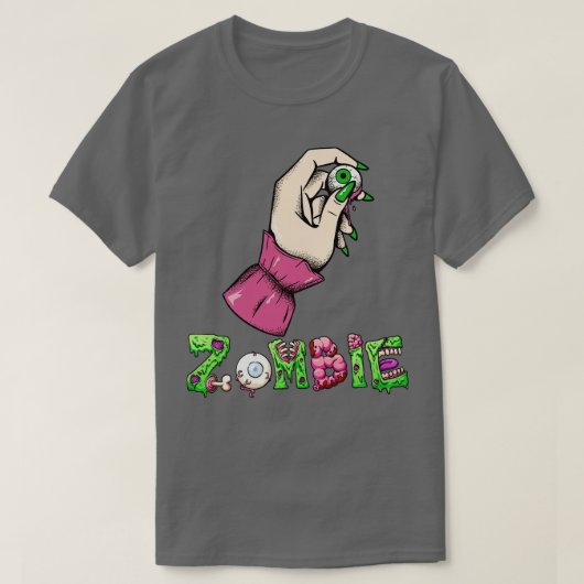 Zombie Hand met oogbol T-shirt (Design voorkant)