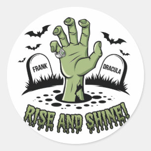 Zombie Hand Rising Halloween Design Leuk en Spooky Ronde Sticker