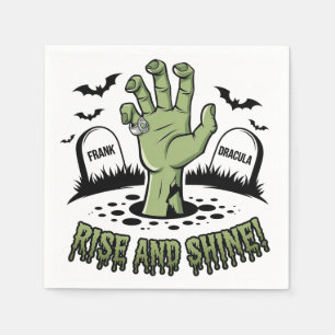 Zombie Hand Rising Halloween Design Leuk en Spooky Servet
