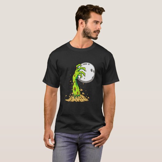 Zombie Hands Bowling Halloween Costume Sports Love T-shirt (Voorkant volledig)