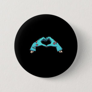 Zombie Hands Heart Halloween Spooky Ronde Button 5,7 Cm