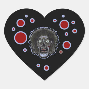 Zombie Hart Zwart Sticker