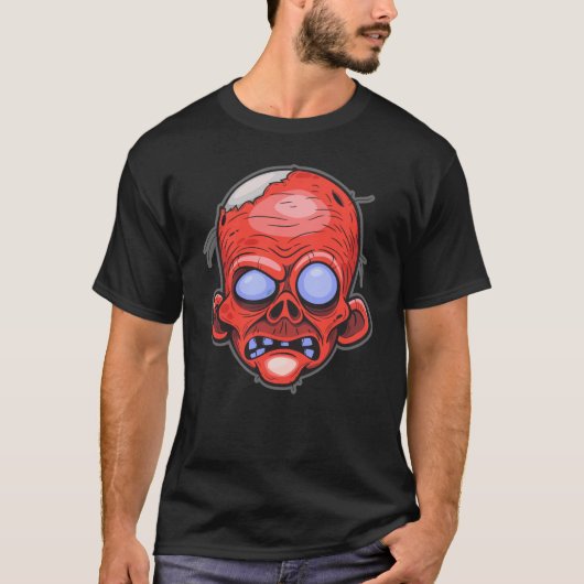 Zombie Head Illustratie Design T-shirt (Voorkant)