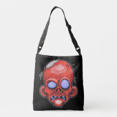 Zombie Head Illustratie Kunst Crossbody Tas (Achterkant)