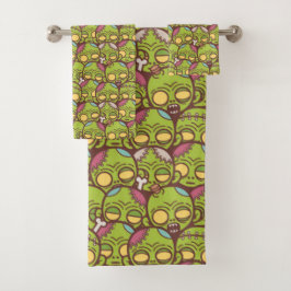 Zombie Head Seamless Pattern Bad Handdoek