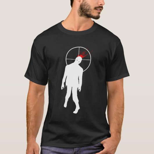 zombie Head Shot. -zwart T-shirt (Voorkant)