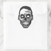 Zombie hoofd Logo Ronde Sticker (Tas)