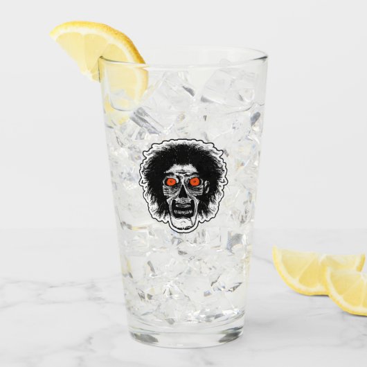 ZOMBIE HOOFD Oranje Ogen Glas (Voorkant ijs)