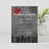 Zombie Horde Gothic Dark Wedding Invitation Kaart (Staand voorkant)