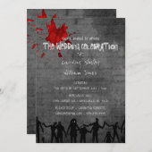Zombie Horde Gothic Dark Wedding Invitation Kaart (Voorkant / Achterkant)