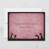 Zombie Horror Halloween bruiloft Bedankkaart (Achterkant)