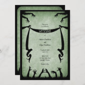 Zombie Horror Halloween bruiloft Kaart (Voorkant / Achterkant)