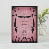 Zombie Horror Halloween Bruiloft Kaart (Staand voorkant)