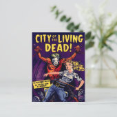 Zombie -  horrorstrip briefkaart (Staand voorkant)